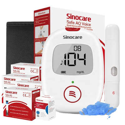 Multi-coloring Voice Broadcast and Indicator Digital Portable Medical Blood Glucose Meter CE Certificated Smart Sugar Glucose with Test Strip Blood Glucometer Glucose Meter