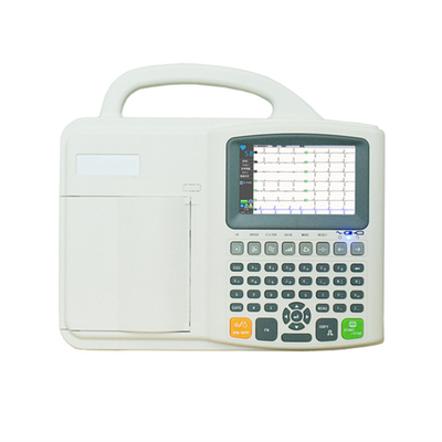Free Shipping Competitive Price Plastic Digital 6 Six Channels Ecg Machine Full Keyboard 5in LCD 12 Lead EKG Machine