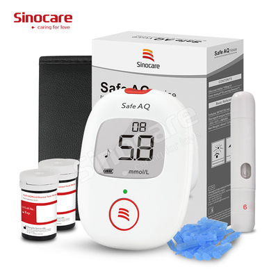 Safe Voice Broadcast SINOCARE AQ Voice Blood Glucose Meter With 25 Pcs Test Strips Lancets